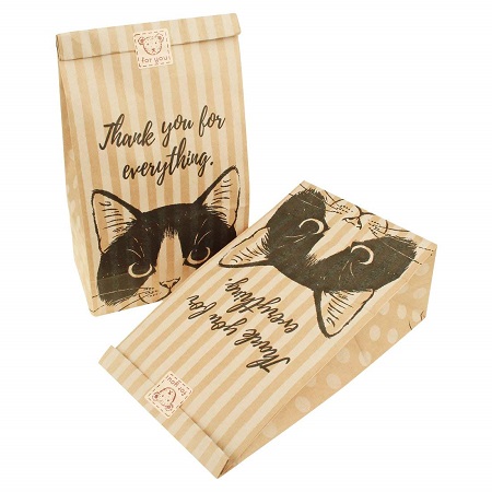 100 件可愛小貓牛皮紙袋_包裝，適用于餅干、糖果、蛋糕、巧克力、零食包裝適合烘焙派對禮品贈送貼紙（黑色） A-100PCS-SMALL_ 亞馬遜中國_ 廚具-海外購 美亞直郵 - 2.jpg